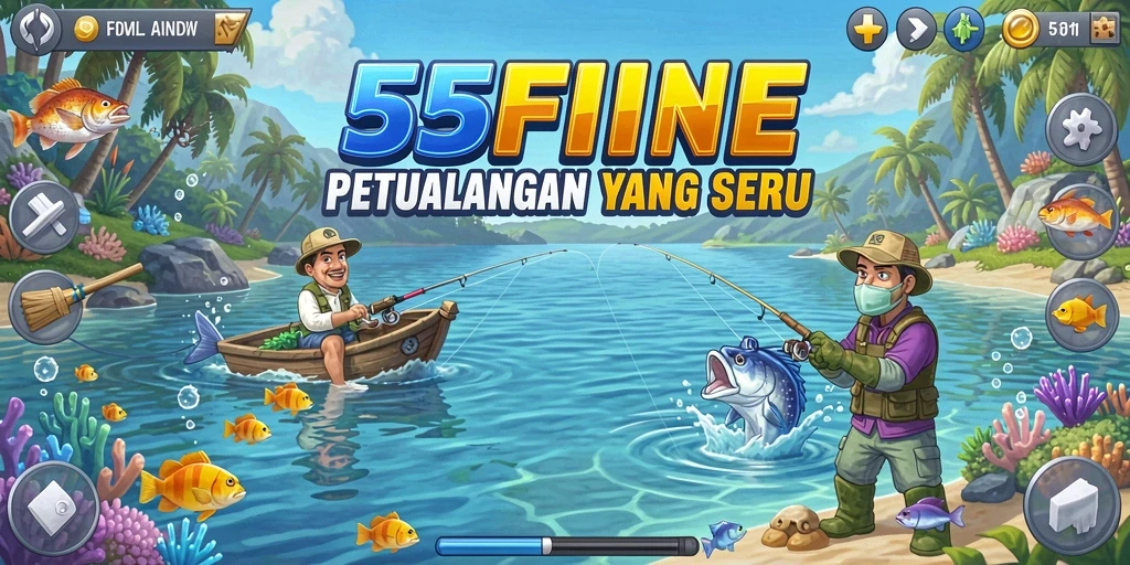 Tampilan luar biasa dari gameplay memancing di 55FIVE.