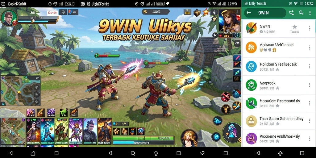 Screenshot 9WIN menunjukkan antarmuka aplikasi yang intuitif dan fitur yang lengkap.