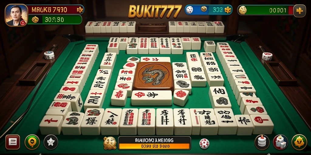 Tampilan gameplay BUKIT777 yang menarik dan menantang di level Mahjong.