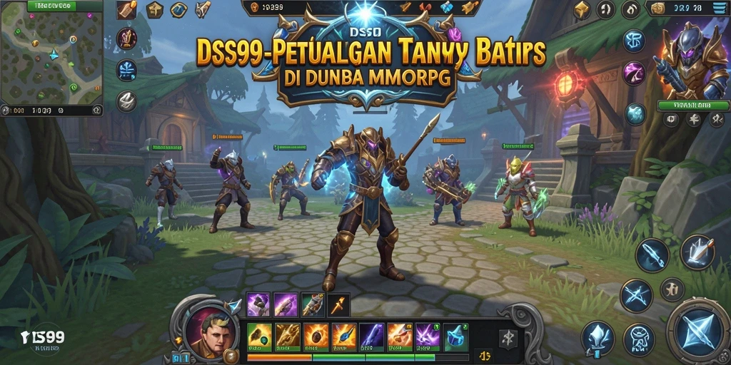 Tampilan gameplay epik dalam DS99 yang menampilkan dunia MMORPG yang luas.