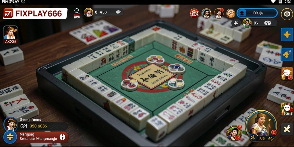 Screenshot FIXPLAY666 yang menunjukkan gameplay Mahjong yang menarik.