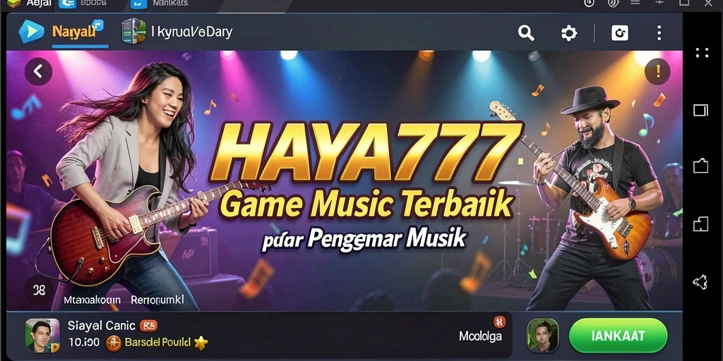 Tampilan gameplay HAYA777 dengan berbagai pilihan lagu musik.