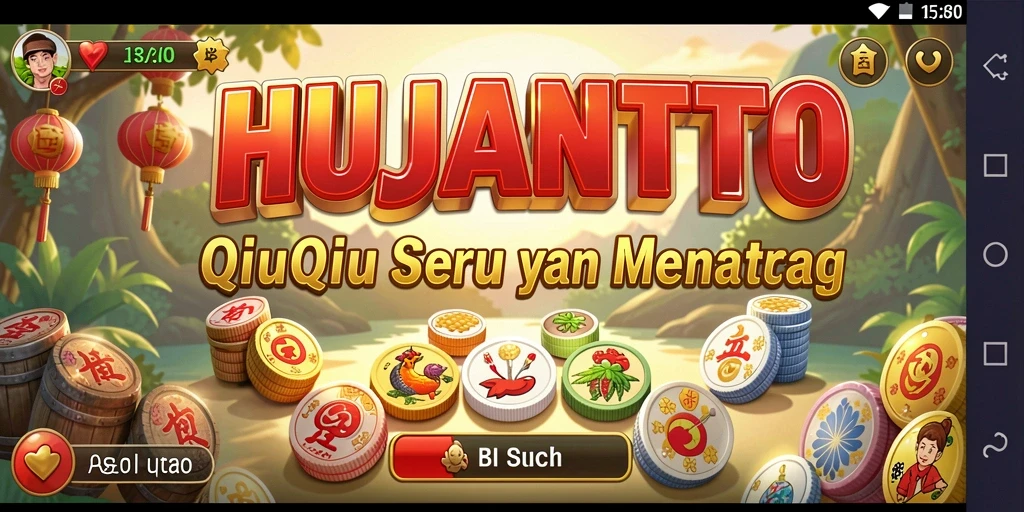 Screenshot HUJANTOTO menampilkan aksi seru saat bermain QiuQiu.
