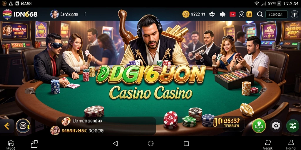 Screenshot permainan IDN668 yang menampilkan dealer profesional dan gameplay menarik.