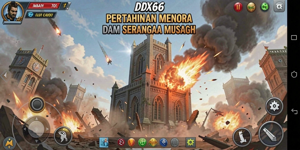 Gameplay menarik di IDX66 menampilkan pertahanan menara melawan musuh.