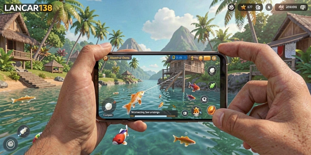 Gameplay mendebarkan dalam LANCAR138 dengan aksi memancing yang seru.