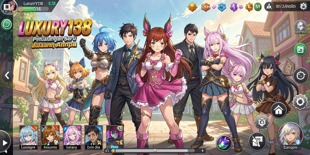 Tampilan screenshot utama LUXURY138 menampilkan aksi karakter anime yang dinamis.