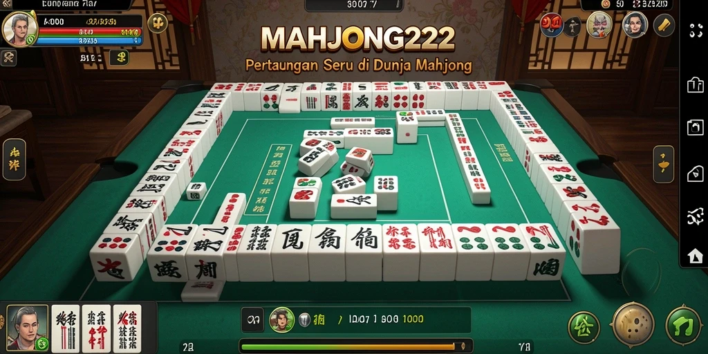 Tampilan gameplay MAHJONG222 dengan pertarungan seru antara karakter.