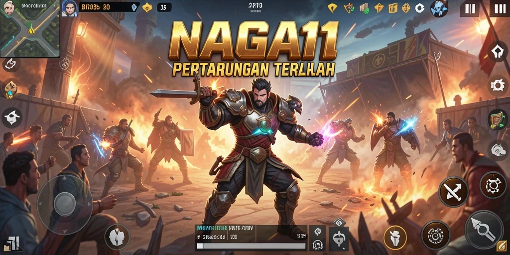 Gameplay seru di NAGA11 dengan pertempuran Battle Royale yang mendebarkan.
