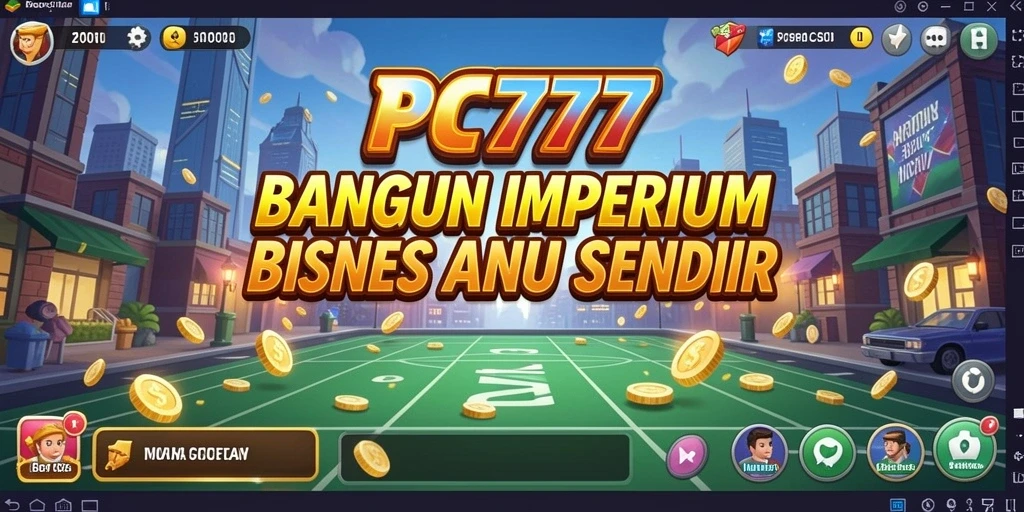 Tangkapan layar gameplay PC777 yang menunjukkan manajemen bisnis yang seru.