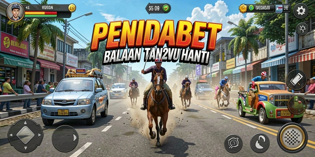 Screenshot gameplay PENIDABET menampilkan aksi balapan yang menegangkan.