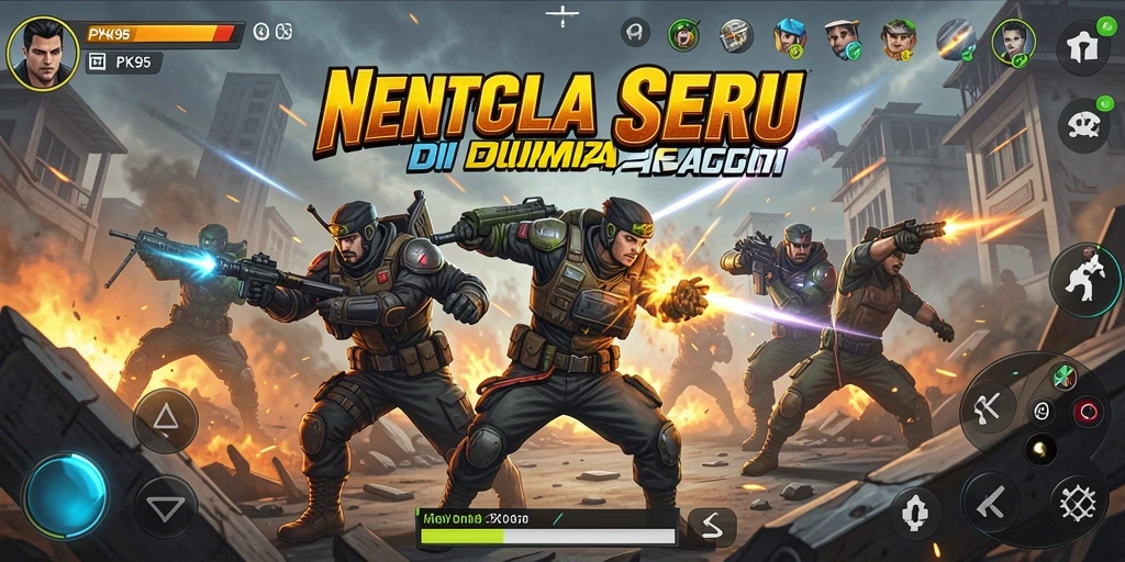 Tangkapan layar utama PK95 menampilkan aksi pertempuran yang menegangkan.