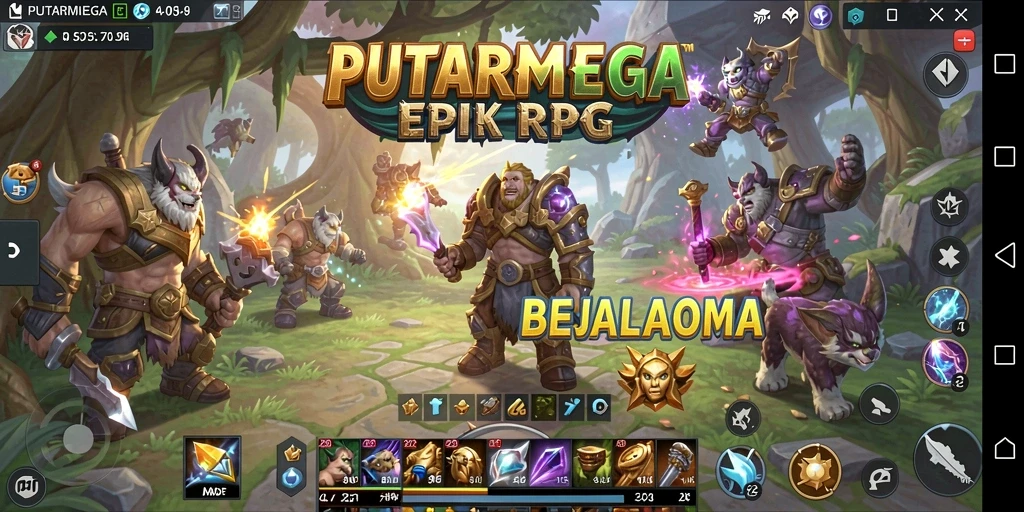 Tampilan gameplay RPG yang epik dan mendebarkan di PUTARMEGA.