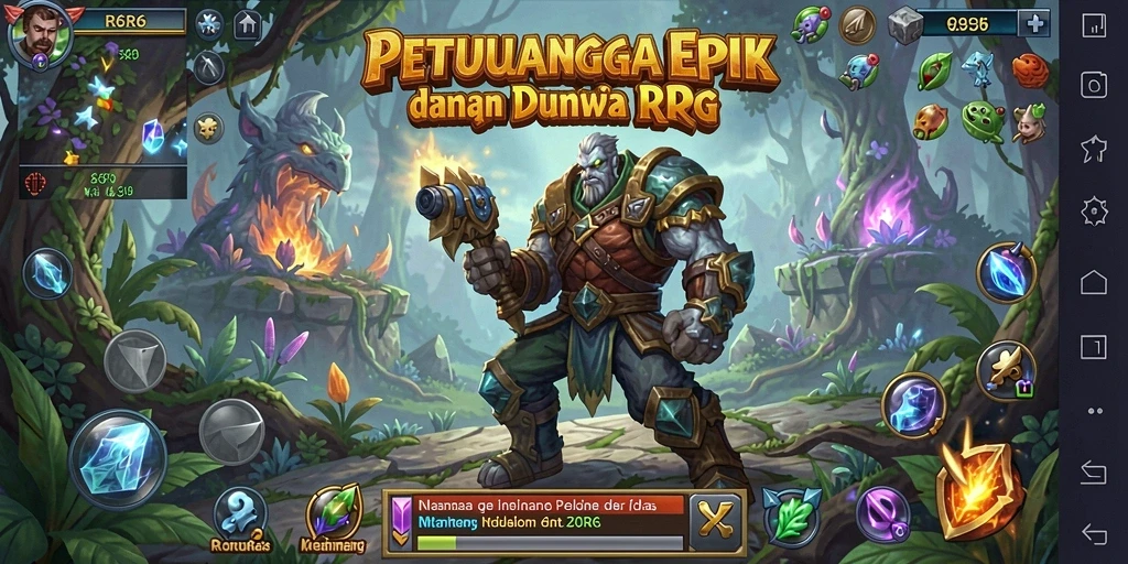 Screenshot dari gameplay R6R6 yang menunjukkan pertarungan epik di dunia RPG.