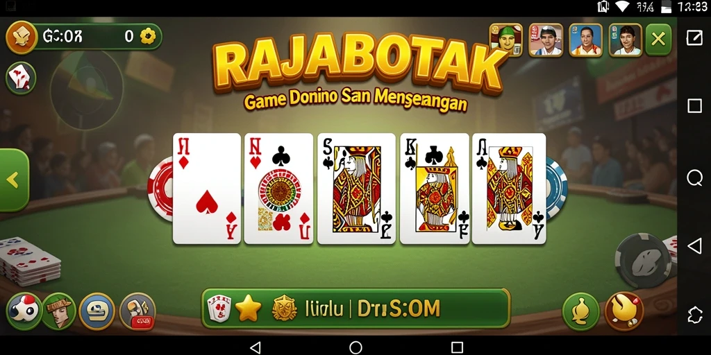 Screeshot gameplay RAJABOTAK yang menunjukkan keseruan bermain domino.