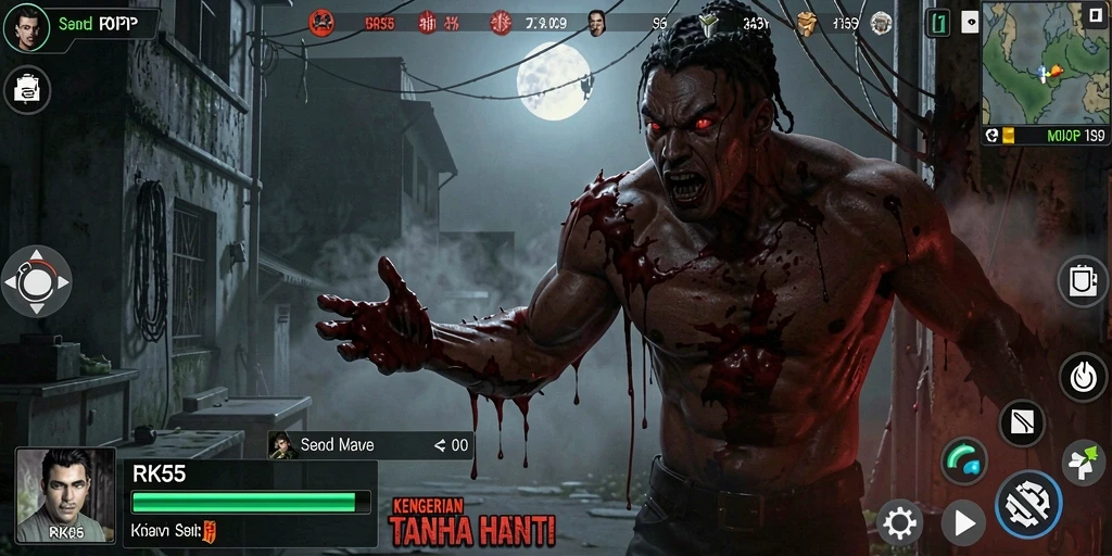 Tampilan gameplay RK55 dengan suasana Horror yang mencekam.