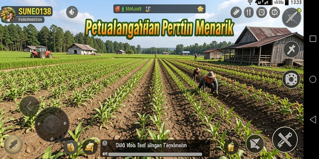 Tampilan menarik dari gameplay SUNEO138 dalam pertanian.