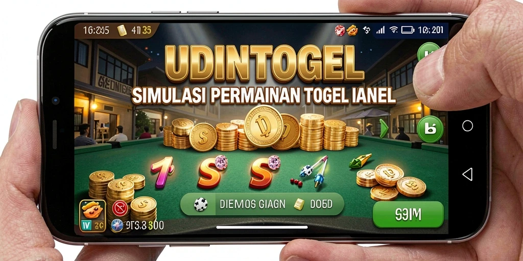 Screenshot utama UDINTOGEL menampilkan gameplay simulasi togel yang interaktif.