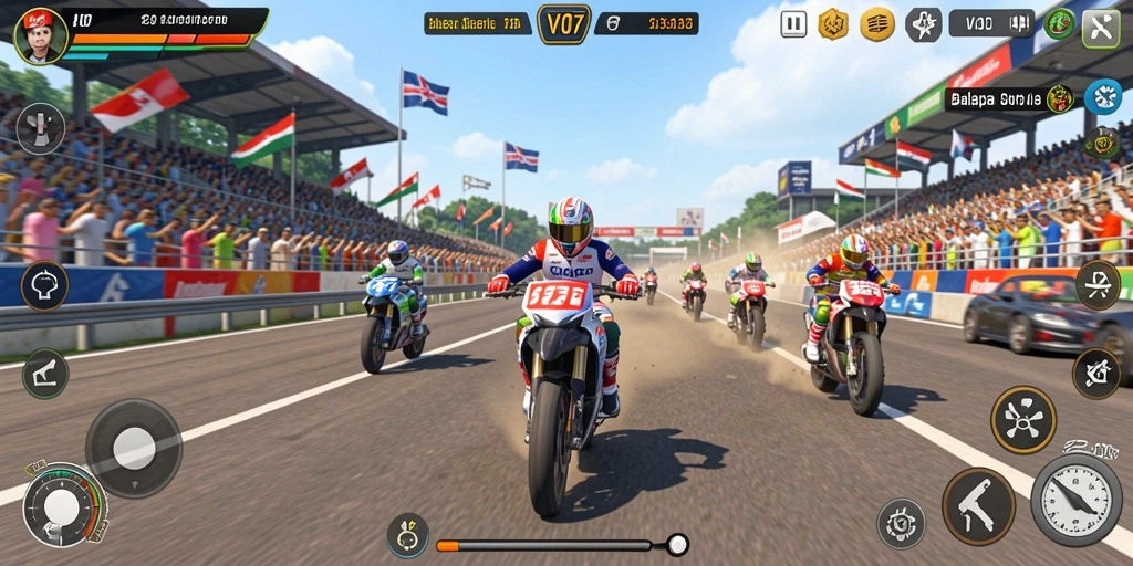 Gameplay Racing V07 yang memukau dengan aksi balapan seru.