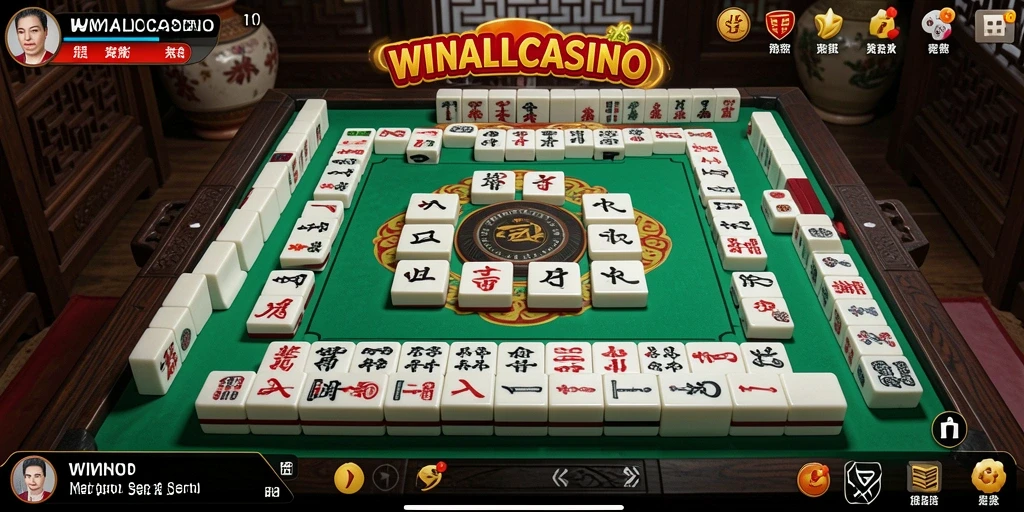 Tampilan gameplay seru dari WINALLCASINO dengan Mahjong.